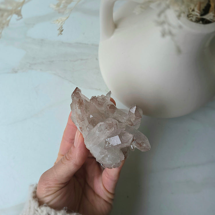 Pink Lemurian Crystal Cluster Brazil