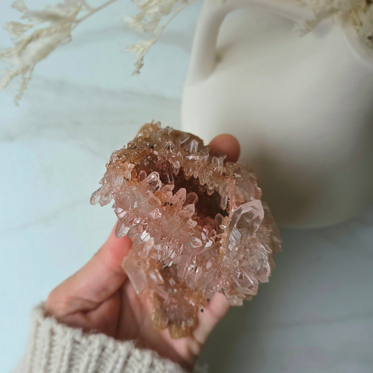 Pink Himalayan Samadhi Lemurian Quartz Crystal Collectors Piece High Quality India Large