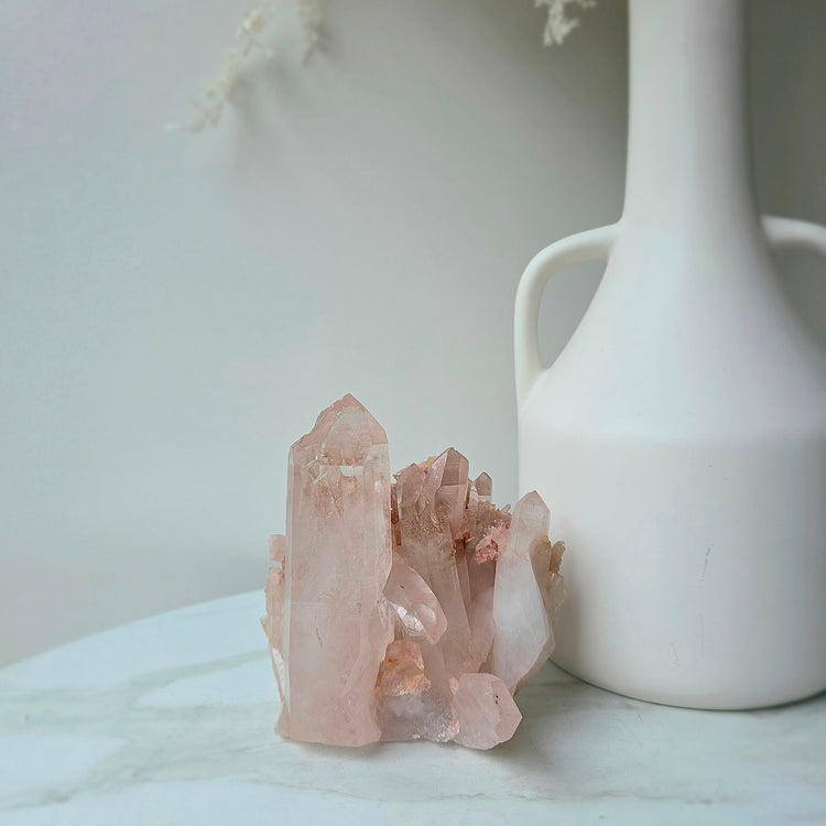 Pink Himalayan Samadhi Lemurian Quartz Crystal Collectors Piece High Quality India Large