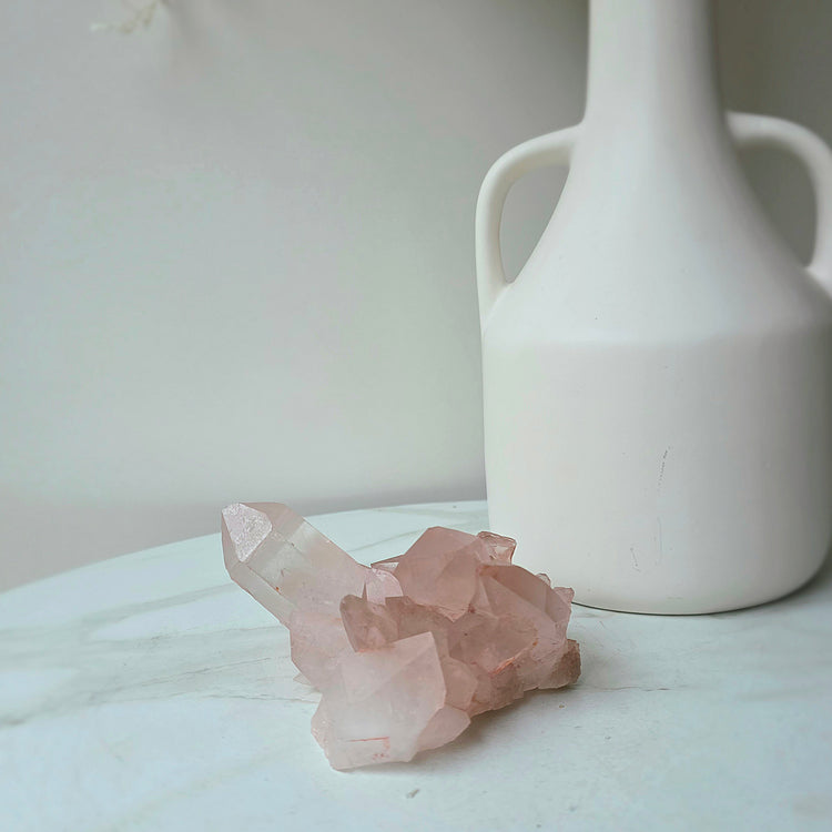 Pink Himalayan Samadhi Lemurian Quartz Crystal Collectors Piece High Quality India Large