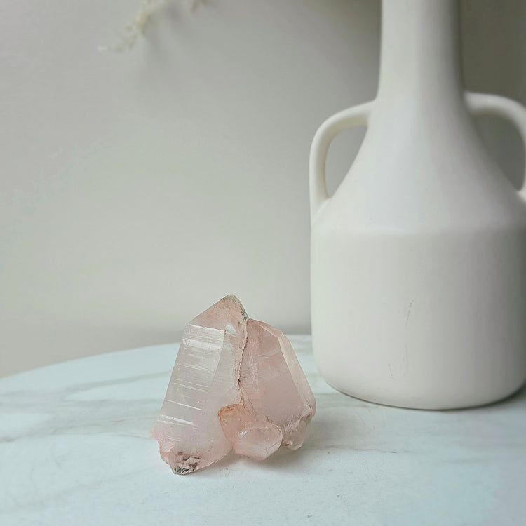Pink Himalayan Samadhi Lemurian Quartz Crystal High Quality India Small