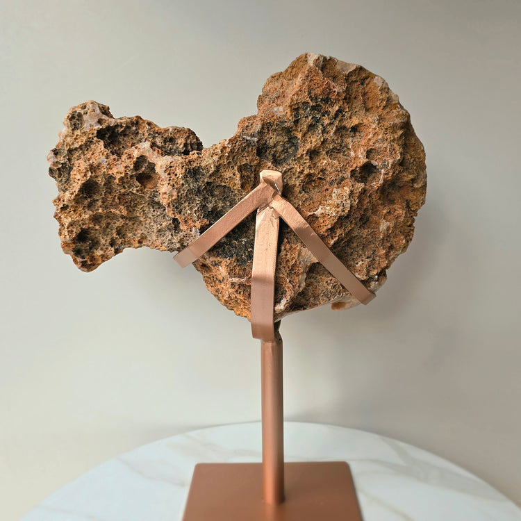 Pink Amethyst Crystal with Druzy Cluster Slab Slice High Quality on Stand Brazil Statement Piece 1