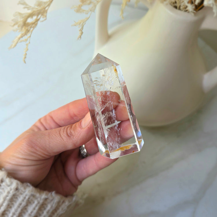 Clear Quartz Crystal Rainbow Point High Quality Large Brazil