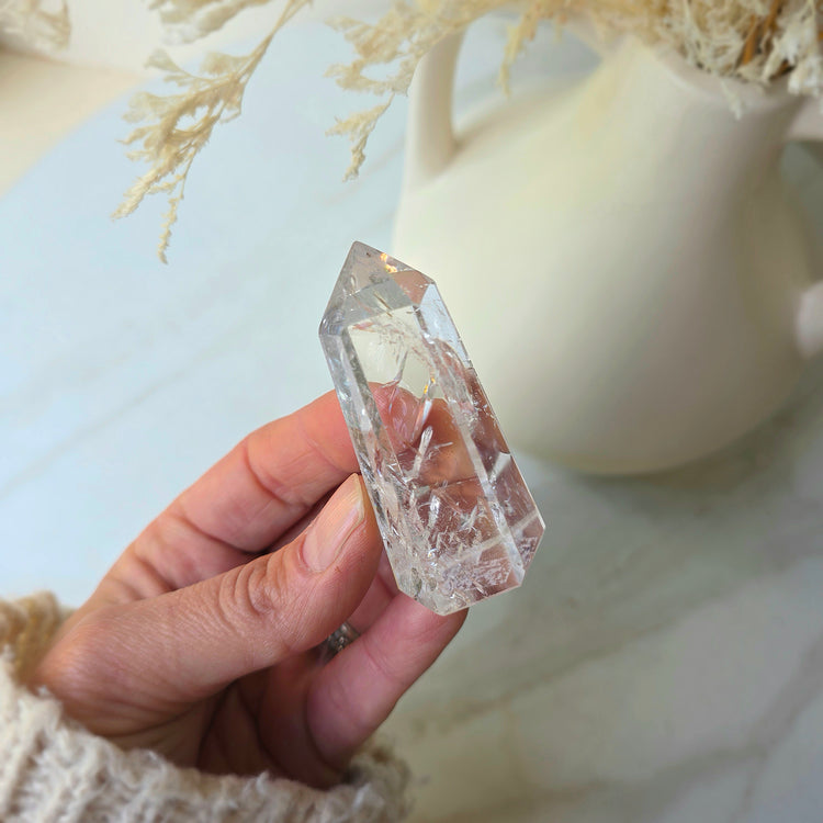 Clear Quartz Crystal Rainbow Point High Quality Large Brazil