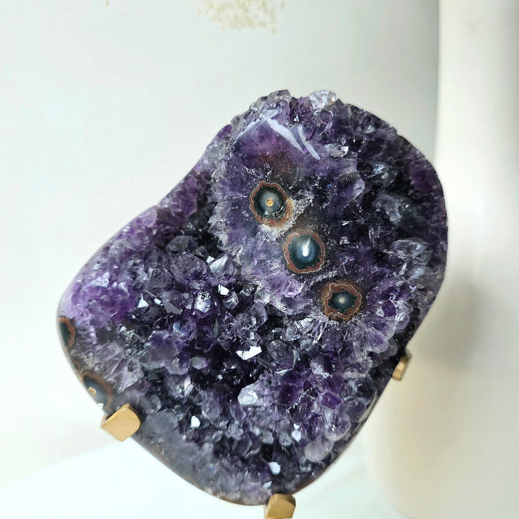 Amethyst Crystal with Stalactites High Quality on Stand