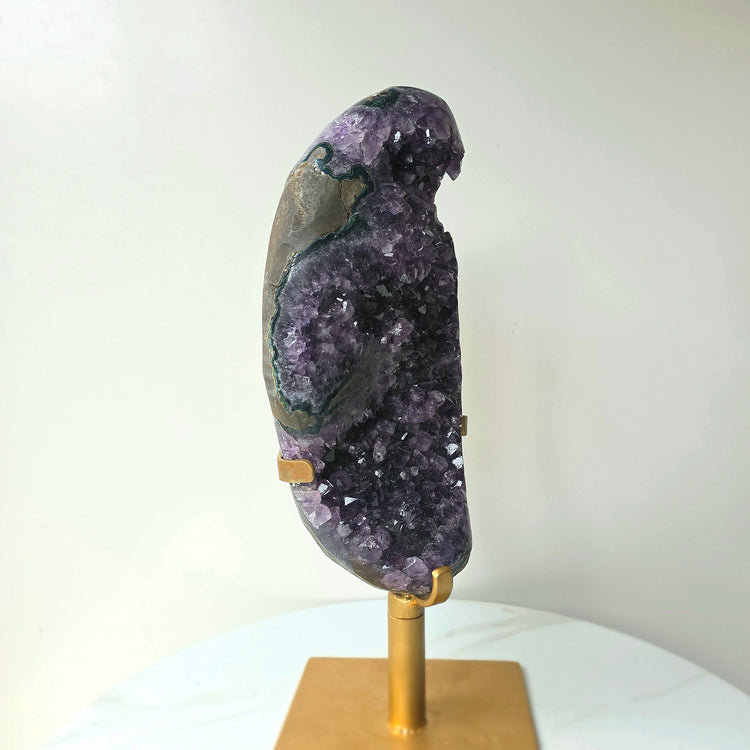 Amethyst Crystal Cluster XL on Rotating Stand High Quality Brazil