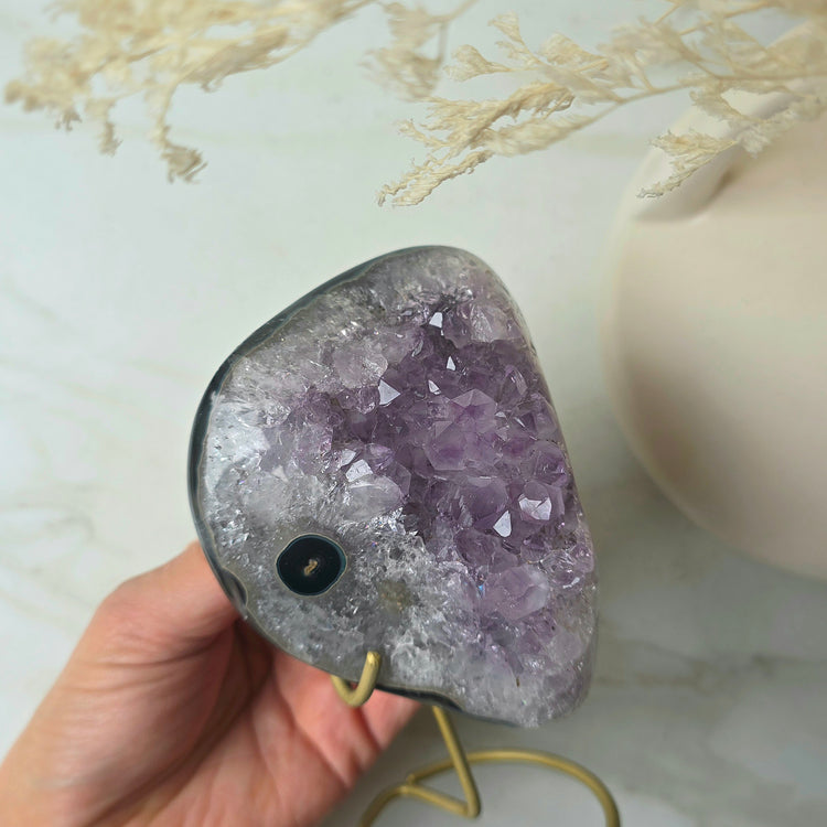Amethyst Crystal with Stalactite High Quality on Stand