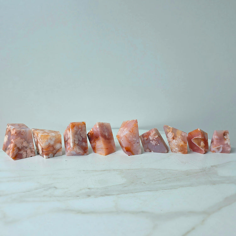 Carnelian Crystal with Flower Agate Crystal Freeform High Quality Madagascar