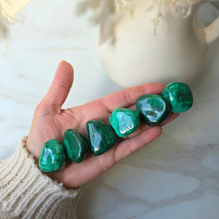 Malachite Crystal Polished Tumbled Stone Large Congo