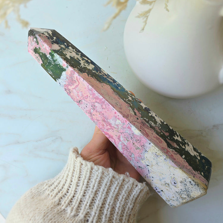 Rhodonite Crystal Tower Point Obelisk High Quality Peru