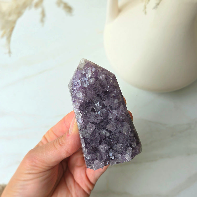 Amethyst Crystal Cluster Tower Point Obelisk Brazil