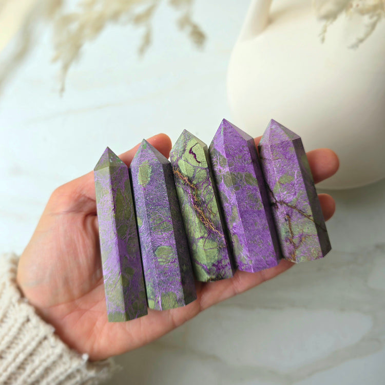 Rare Atlantasite Stichtite in Serpentine Tower Point Obelisk Australia