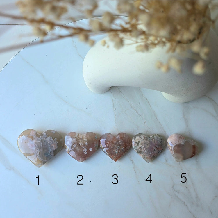 Flower Agate Crystal Heart Madagascar - Crystals and Me | Crystal Candles and Ethically Sourced Crystals