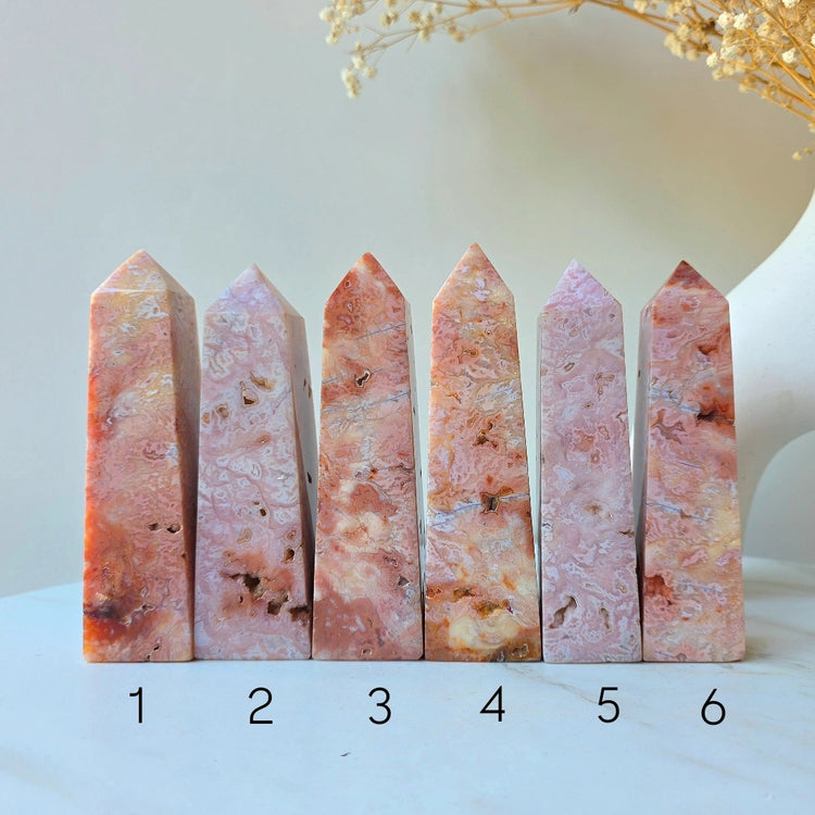 Pink Carnelian Rare Crystal Tower Point Obelisk High Quality Indonesia - Crystals and Me | Crystal Candles and Ethically Sourced Crystals