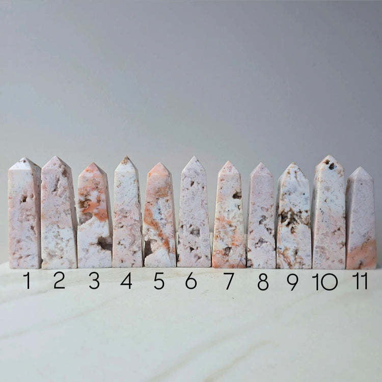 Rare Soft Pink Carnelian Crystal Tower Point Obelisk High Quality Indonesia
