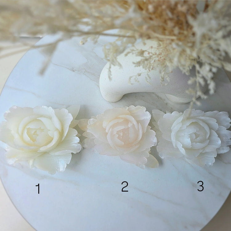 White Onyx Crystal Rose Carving