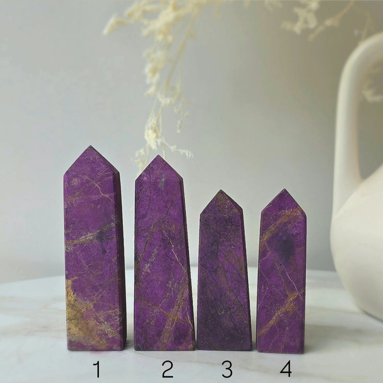 Purpurite Crystal Point Tower Obelisk USA