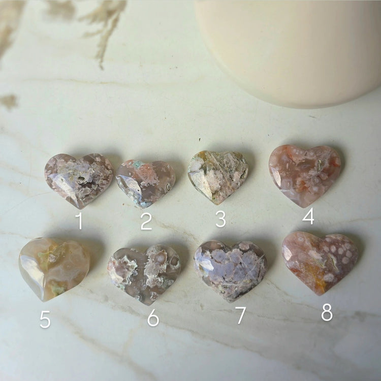 Flower Agate Crystal Heart Madagascar Small