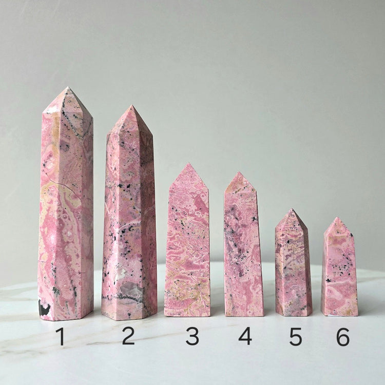 Rhodochrosite Crystal Tower Obelisk Point AA