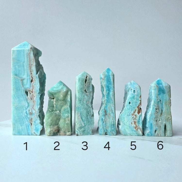 Blue Aragonite Crystal Tower Natural Raw High Quality