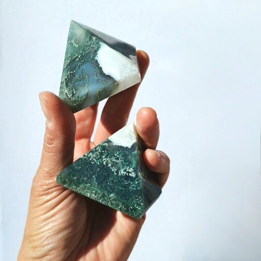 Moss Agate Pyramid - Crystals and Me | Crystal Candles and Ethically Sourced Crystals