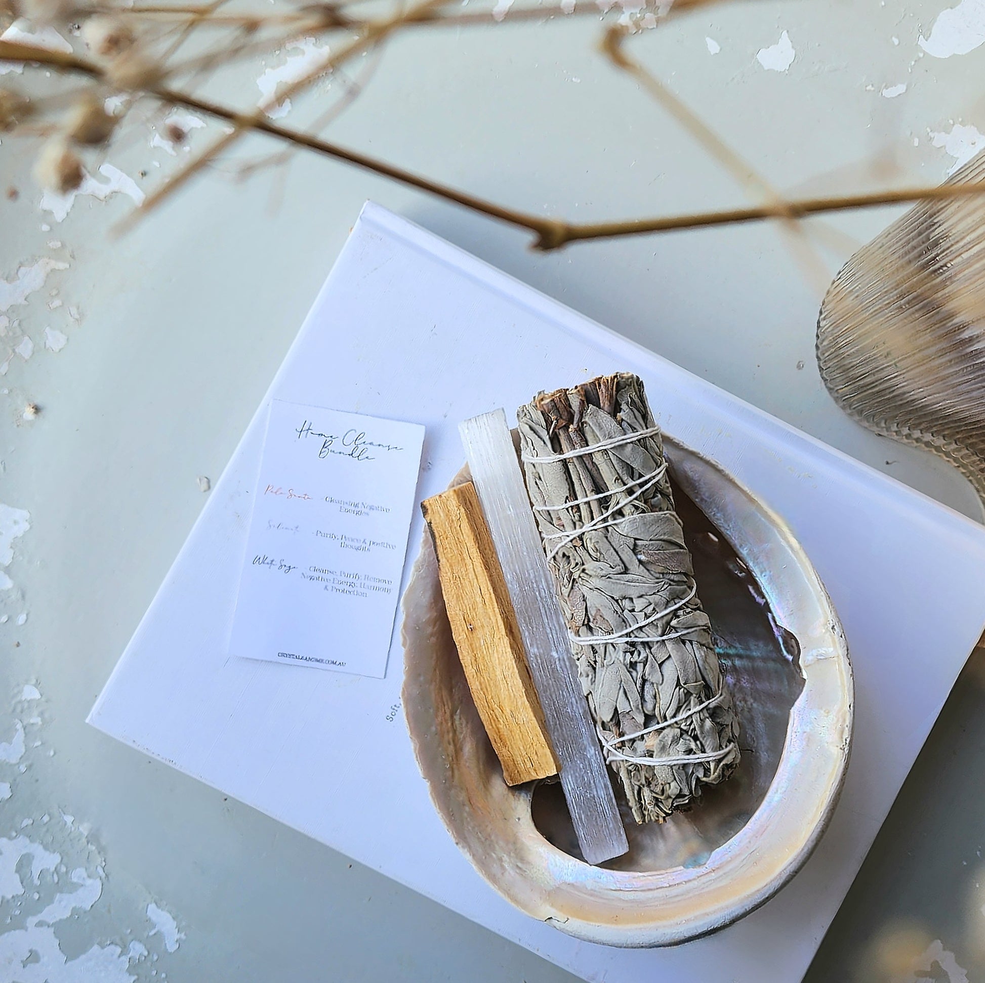 Abalone Home Cleanse Bundle - Crystals and Me | Crystal Candles and Ethically Sourced Crystals