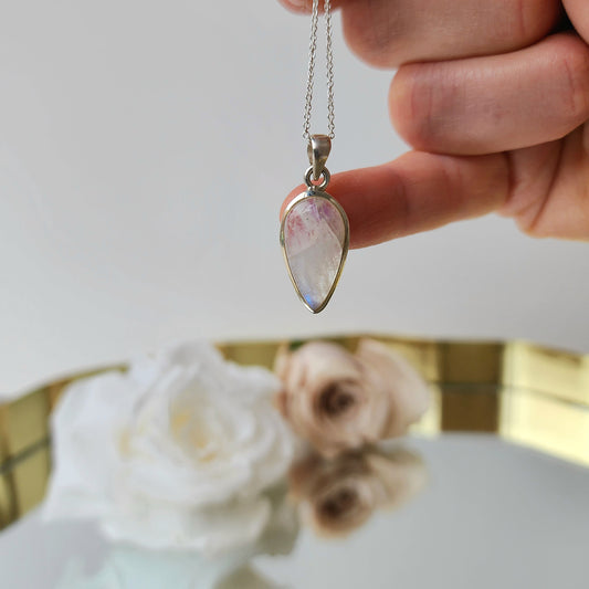 Rainbow Moonstone Sterling Silver Pendant - Crystals and Me | Crystal Candles and Ethically Sourced Crystals