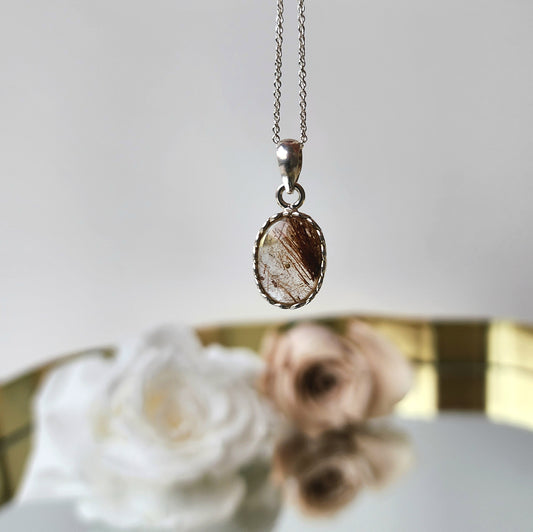 Rutile Quartz Sterling Silver Pendant 925 - Crystals and Me | Crystal Candles and Ethically Sourced Crystals