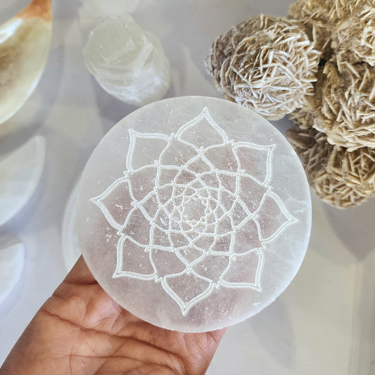 Selenite Flower Charging Plate - Crystals and Me | Crystal Candles and Ethically Sourced Crystals