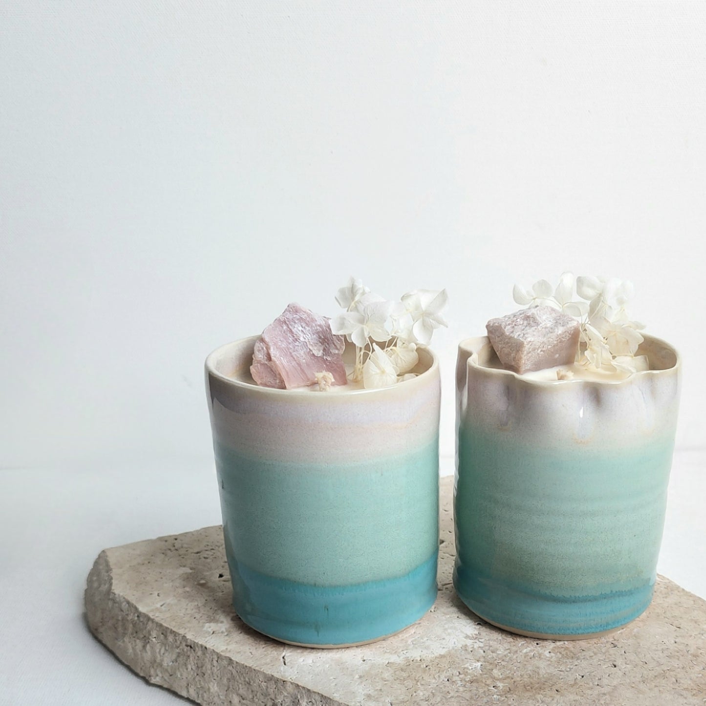 Coconut Palm Hibiscus Stoneware Candle - Crystals and Me | Crystal Candles and Ethically Sourced Crystals