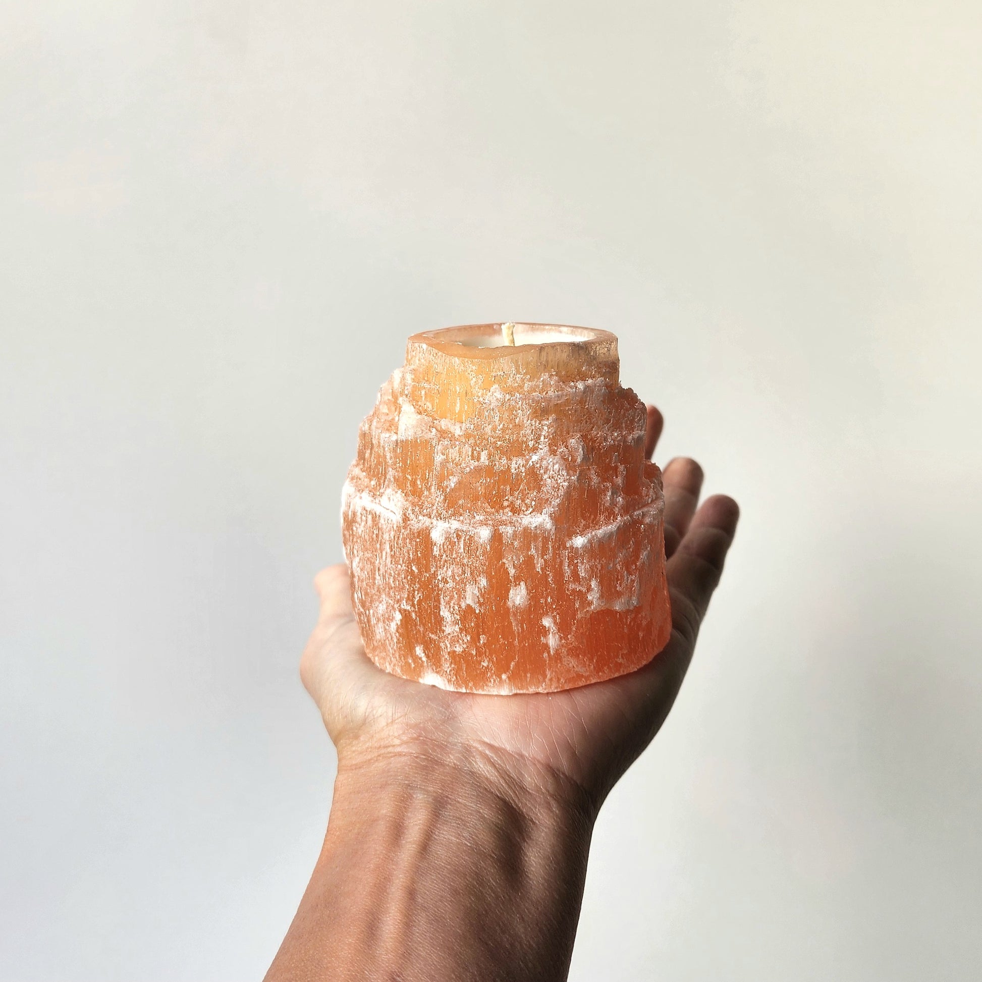 Selenite Rock Candle - Crystals and Me | Crystal Candles and Ethically Sourced Crystals
