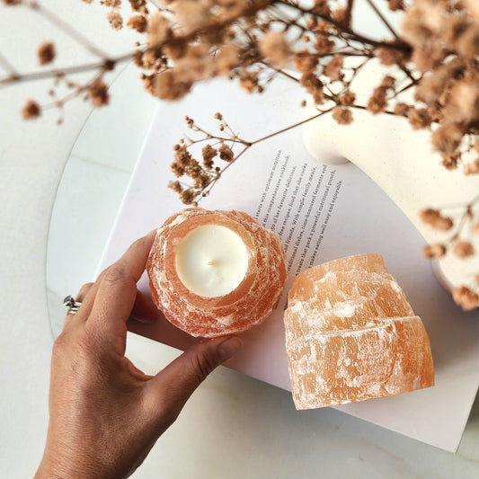 Selenite Rock Candle - Crystals and Me | Crystal Candles and Ethically Sourced Crystals