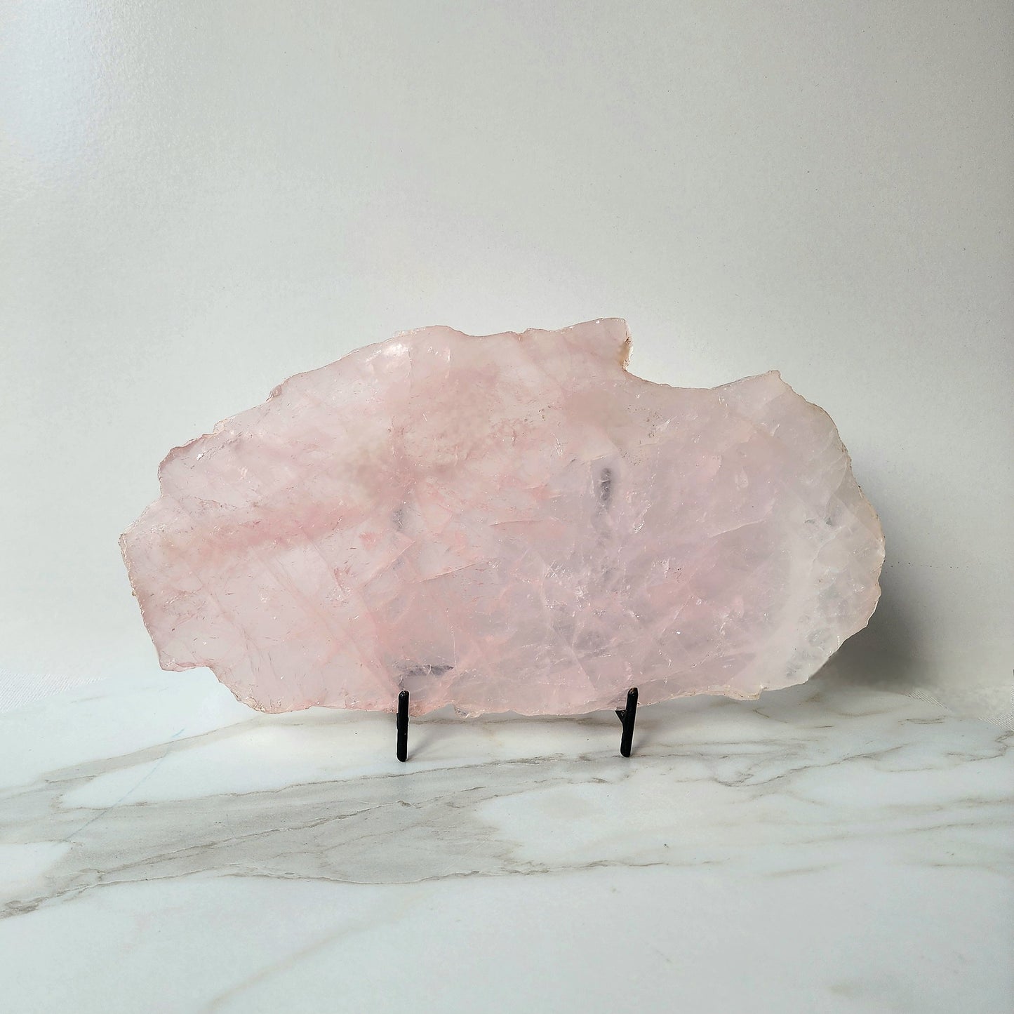 Rose Quartz Slab with stand - Crystals and Me | Crystal Candles and Ethically Sourced Crystals