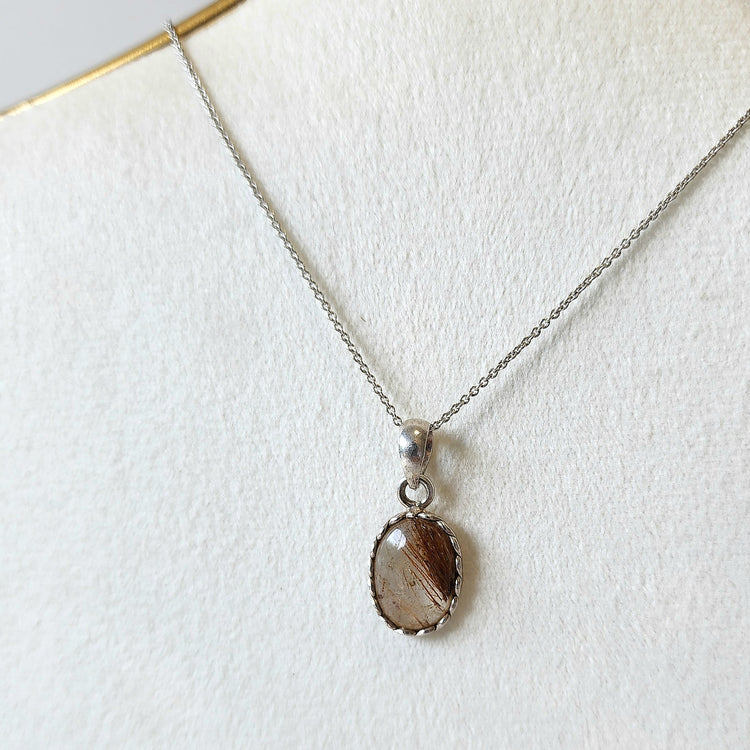 Rutile Quartz Sterling Silver Pendant 925 - Crystals and Me | Crystal Candles and Ethically Sourced Crystals