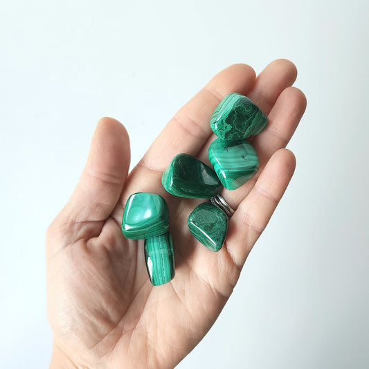 Malachite Tumbled Stone - Crystals and Me | Crystal Candles and Ethically Sourced Crystals