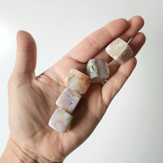 Cherry Blossom Agate Tumbled Stone - Crystals and Me | Crystal Candles and Ethically Sourced Crystals