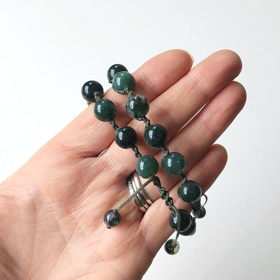 Moss Agate Rope Bracelet - Crystals and Me | Crystal Candles and Ethically Sourced Crystals