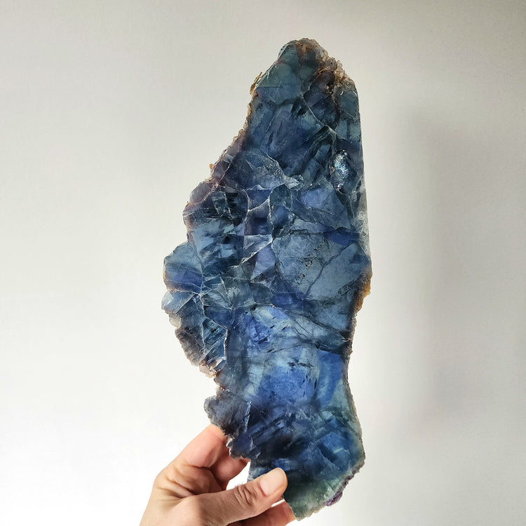 Blue Fluorite Crystal Slab Rare AAA