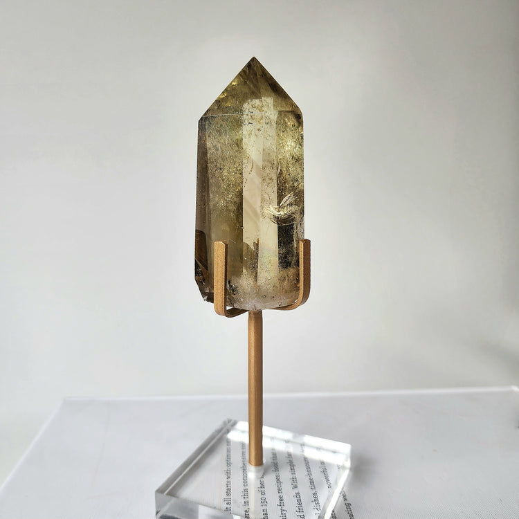 Citrine AAA Natural Polished Point on stand