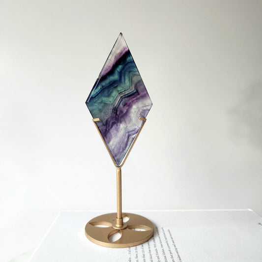 Fluorite Diamond on stand 1