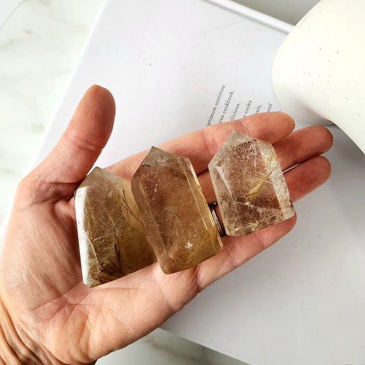 Golden Rutilated Quartz Crystal Freeform Point