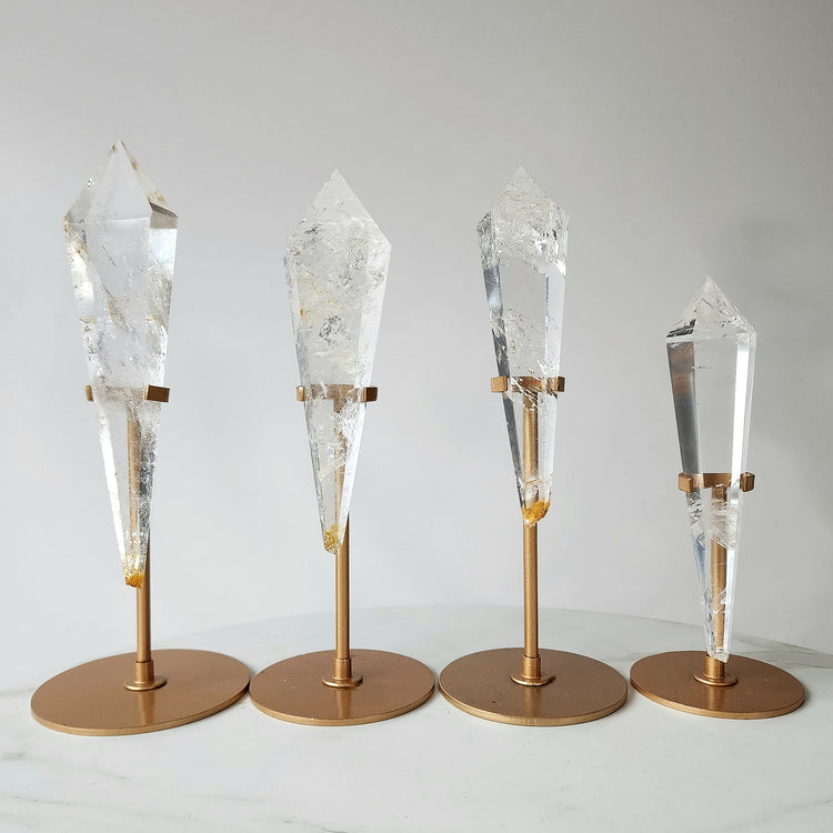 Clear Quartz AAA Wand Point with stand