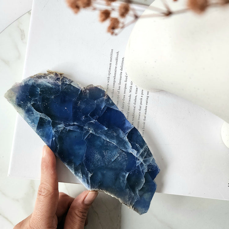 Blue Fluorite Crystal Slices Small AAA