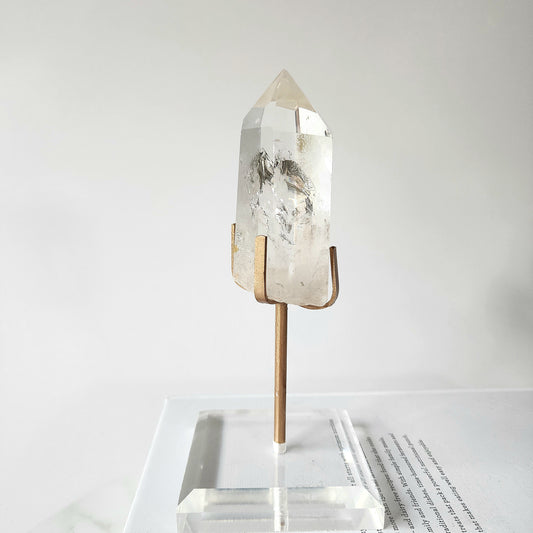 Clear Quartz Crystal AAA Rough Point with stand