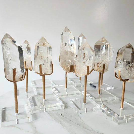 Clear Quartz Crystal AAA Rough Point with stand