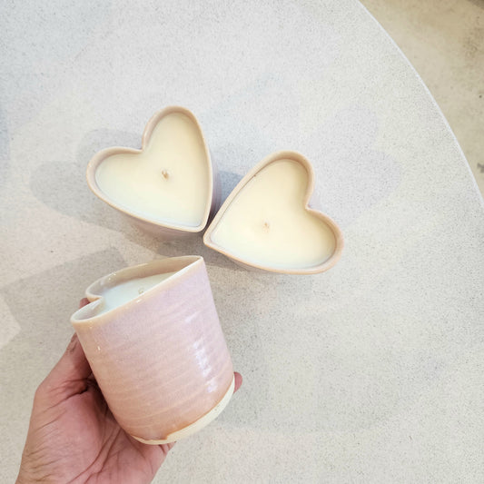 Love Heart Stoneware Candle