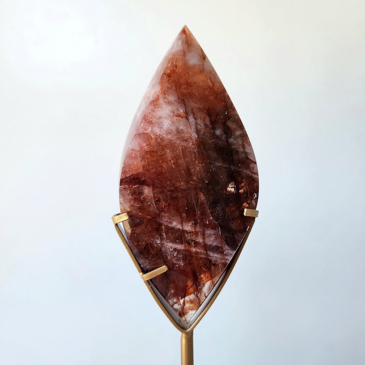 Fire Quartz Crystal Flame on stand