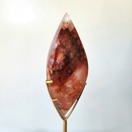 Fire Quartz Crystal Flame on stand