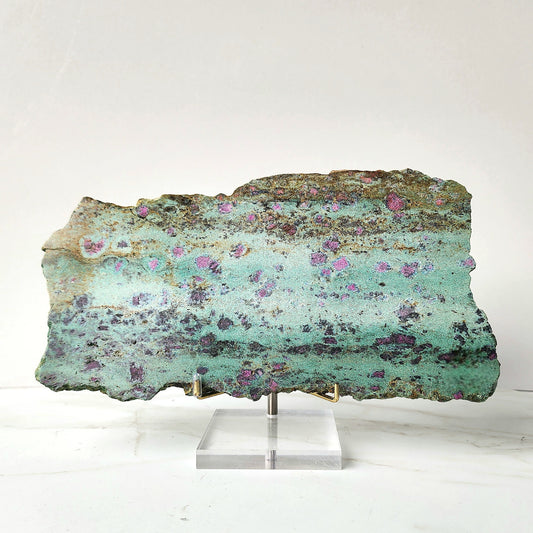 Ruby In Zoisite Slab on Stand