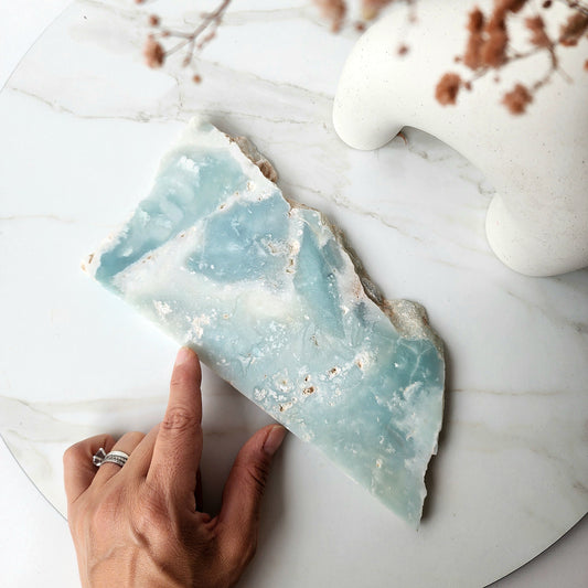 Amazonite Crystal Slab on stand 2